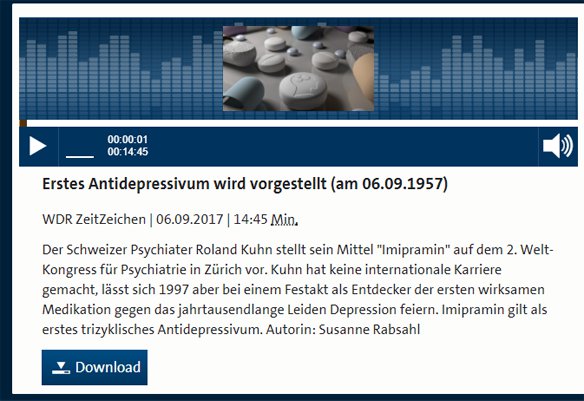 WDR Zeitzeichen Antidepressivum mit Interview von Ansari